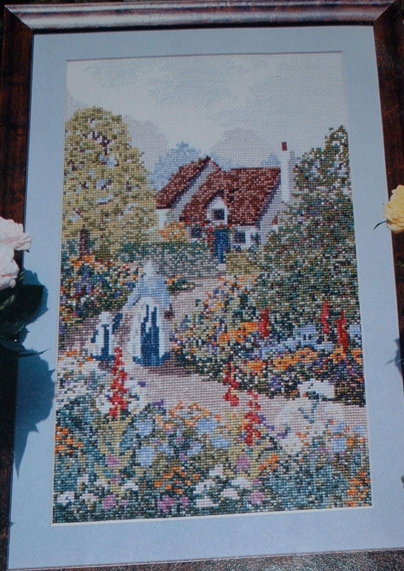 Victorian Country Cottage Scene ~ Cross Stitch Chart