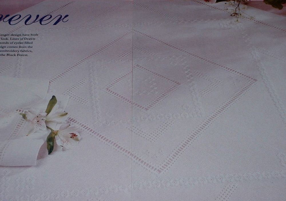 Diamond Hardanger Table Cloth & Napkins ~ Embroidery Patterns