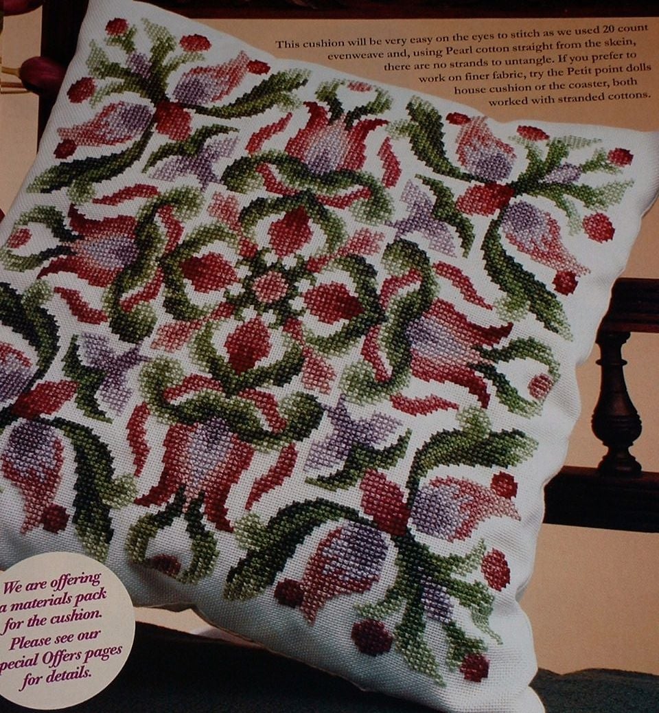 Floral Geometric Cushion & Dolls House Cushion ~ Cross Stitch Charts