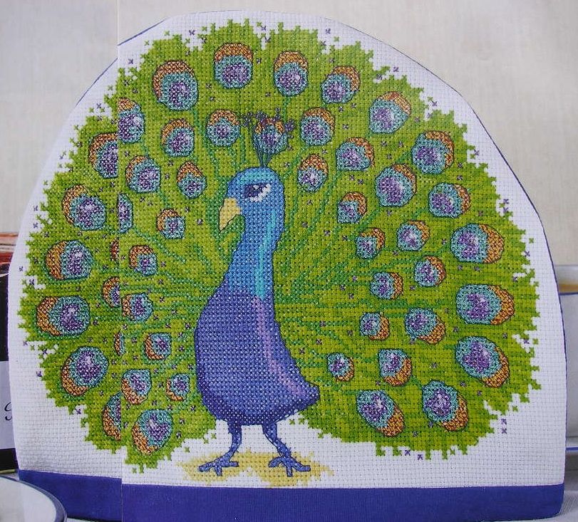 Peacock Tea Cosy ~ Cross Stitch Chart