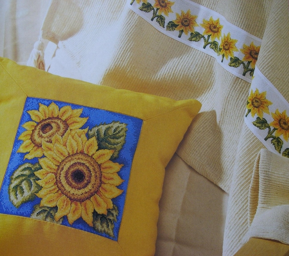Sunflower Cushion, Card & Banding ~ Three Cross stitch Charts