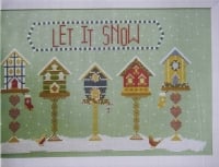 Let It Snow Winter Bird House Scene ~ Cross Stitch Chart