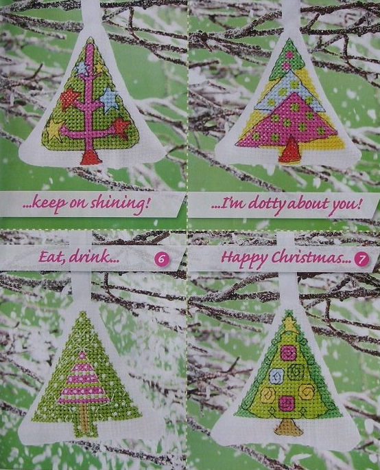 Christmas Tree Ornaments / Cards ~ Seven Cross Stitch Charts