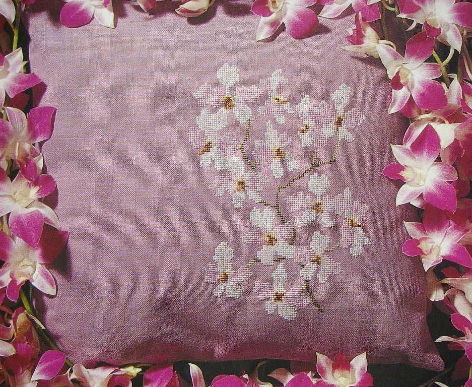 Exotic Orchid Cushion ~ Cross Stitch Chart