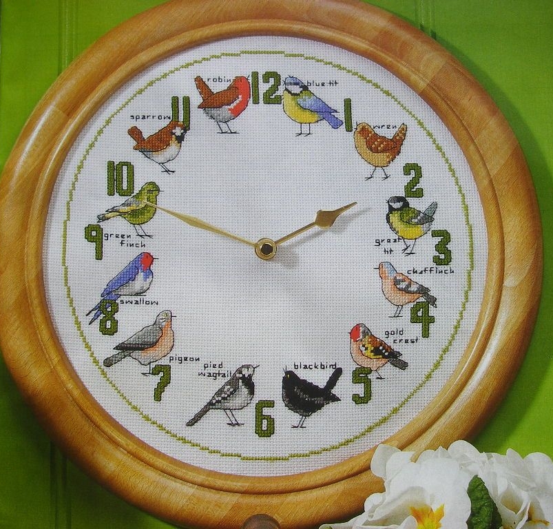 Clock of Garden Birds ~ Cross Stitch Chart