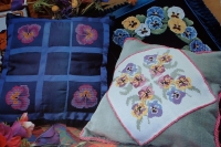 Pansy Cushions & Curtain Tie Back ~ Five Cross Stitch Charts