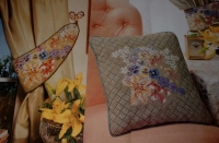 A Bouquet of Flowers Cushion & Curtain Tie Back ~ Two Needlepoint Patterns