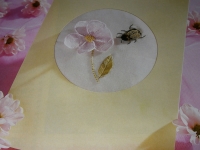 The Honey Bee & Flower ~ Stumpwork Embroidery Pattern