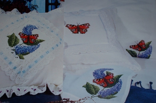 Peacock Butterfly on Purple Buddleia ~ Cross Stitch Chart