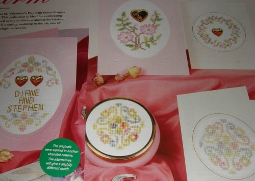 Wedding, Anniversaries, Valentines Cards ~ Five Cross Stitch Charts