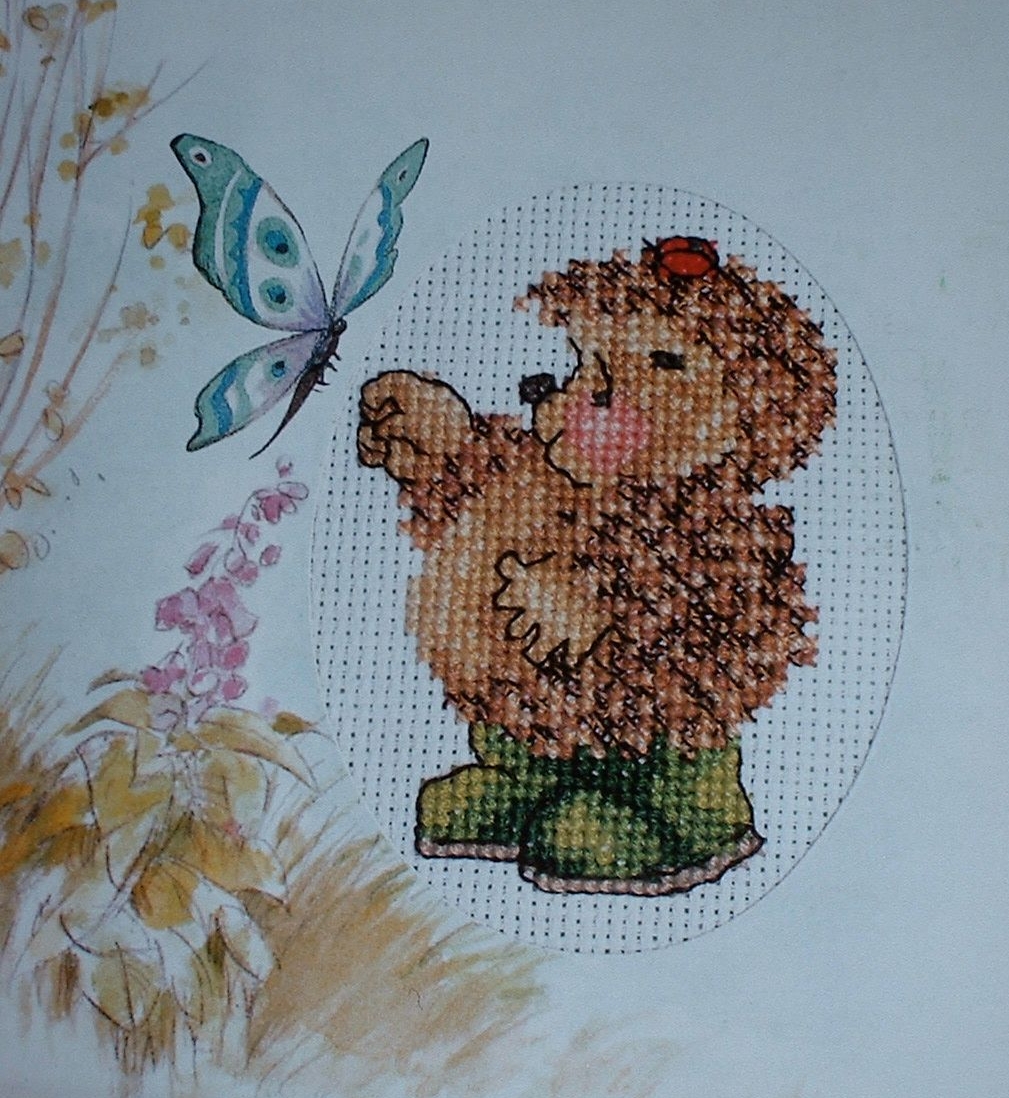 Country Companions: Ed Hedgehog Card ~ Mini Cross Stitch Kit