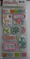 We R Memory Keepers: Tiffanys Words ~ Adhesive Layered Word Chipboard Stickers