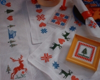 Shaker Style Christmas Table Linen ~ Nine Cross Stitch Charts