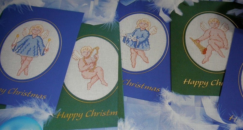 SIX Angelic Cherub Christmas Cards ~ Cross Stitch Charts