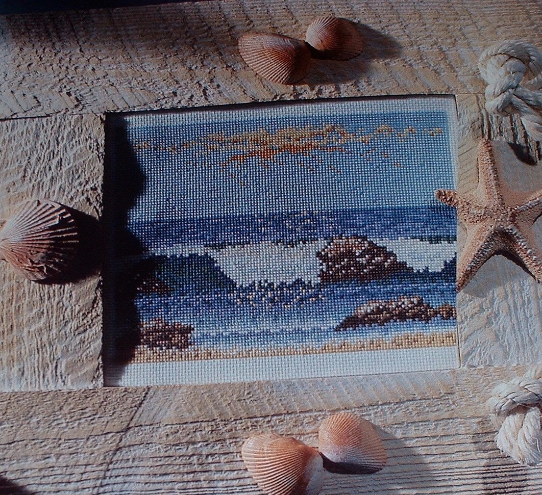 Rolling Waves Against the Shore ~ Cross Stitch Chart