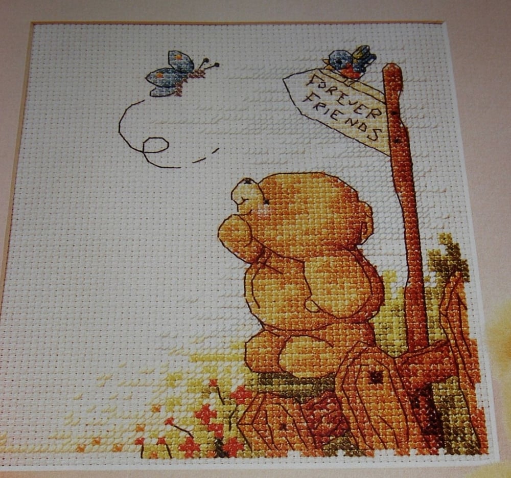 Forever Friends Bear: Which Way ~ Cross Stitch Chart