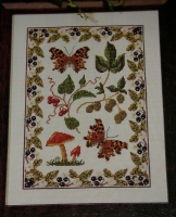 Autumnal Comma Butterfly Sampler ~ Cross Stitch Chart