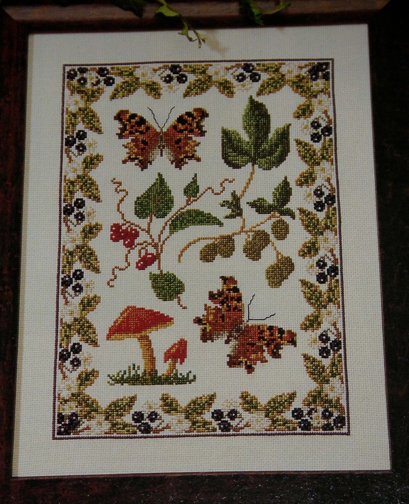 Autumnal Comma Butterfly Sampler ~ Cross Stitch Chart