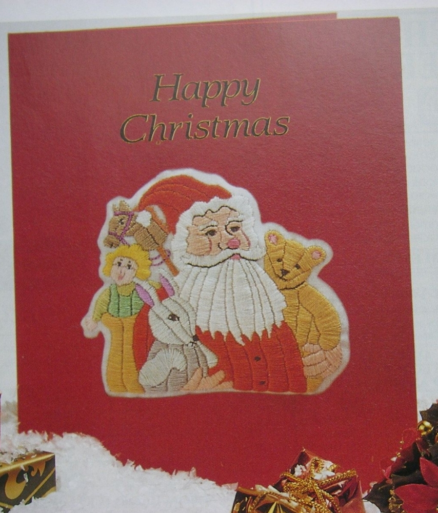 Santa & Toys Christmas Card ~ Embroidery Pattern