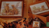 Family of Three Cheetahs on Safari ~ Cross Stitch Chart