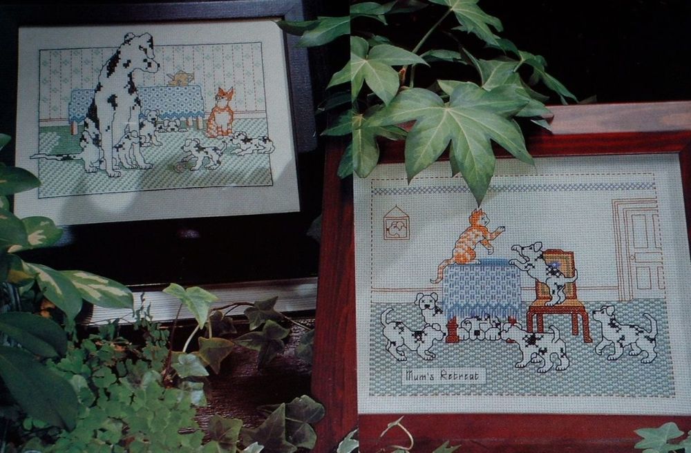 Family of Dalmations and a Cat ~ Two Cross Stitch charts