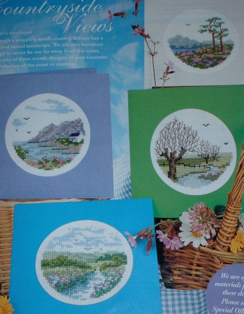 Four Countryside Views Cards ~ Cross Stitch Charts