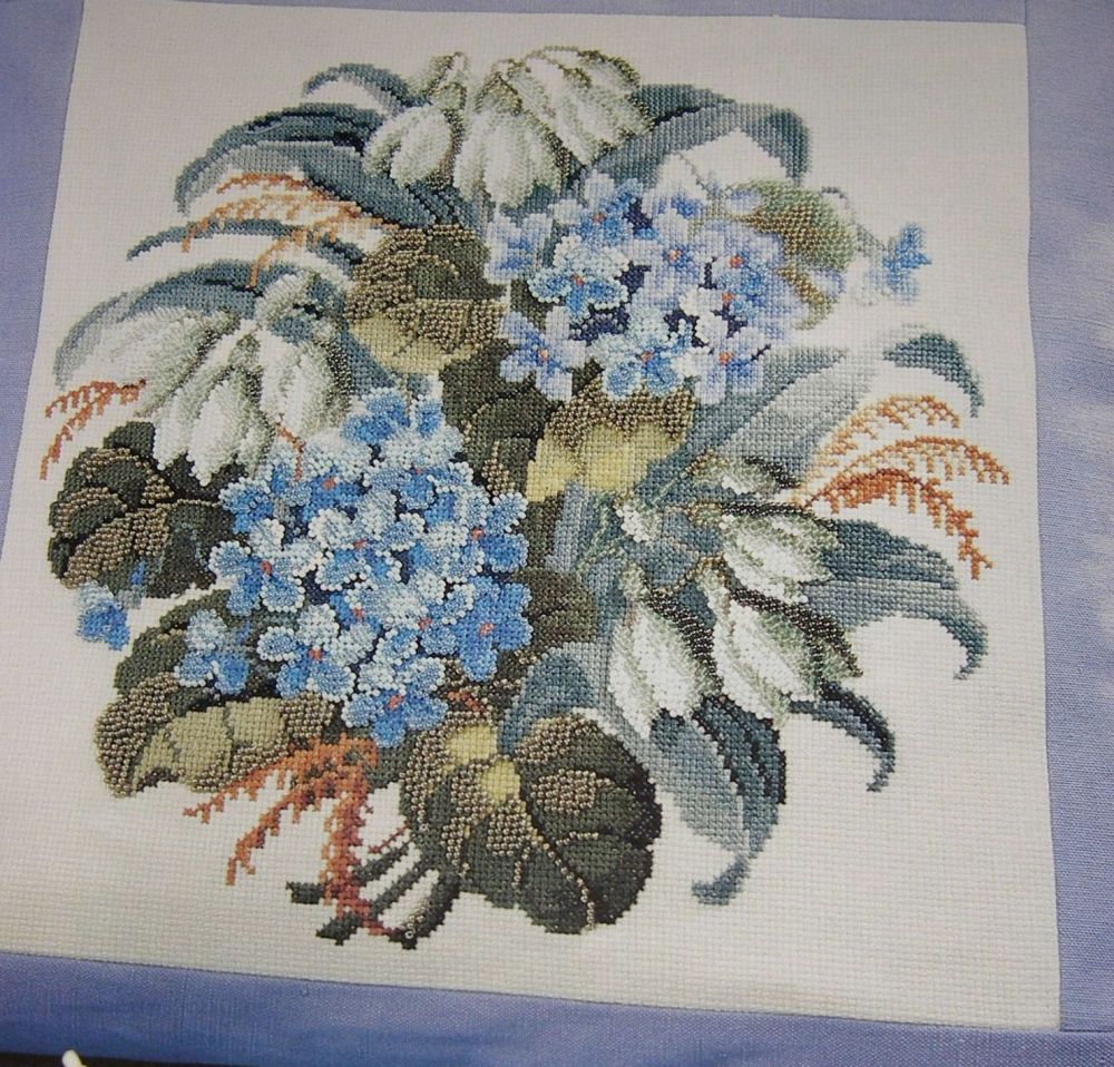 A Beadd Bouquet of Hydrangeas & Snowdrops ~ Cross Stitch Charts