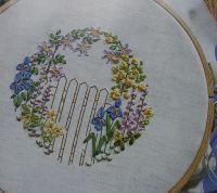 Embroidered Gate with Ribbonwork Archway ~ Embroidery Pattern