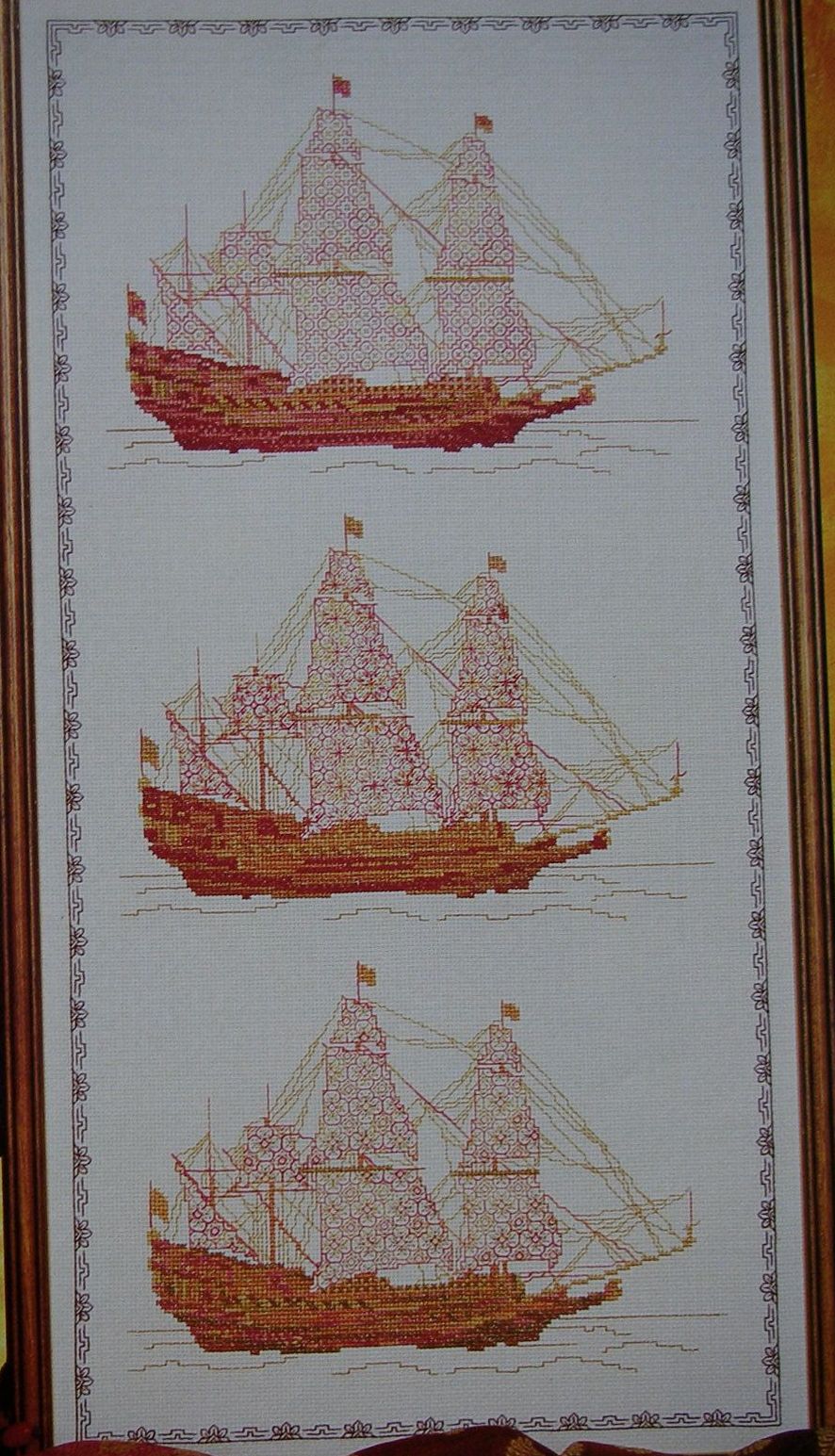 Three Ships ~ Cross Stitch & Blackwork Embroidery Pattern