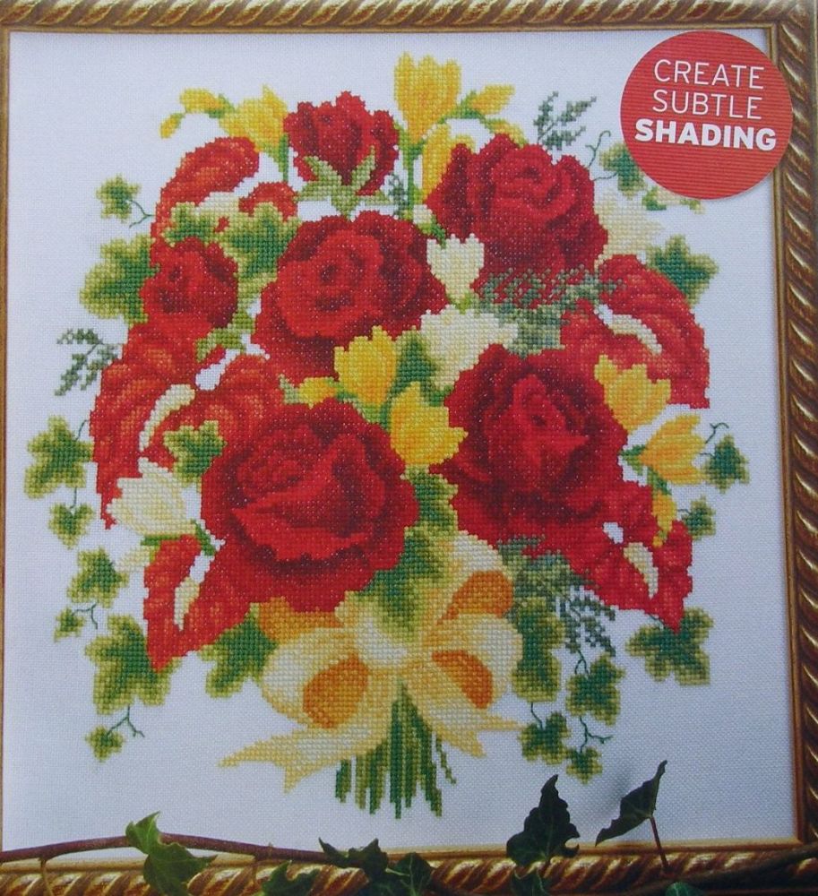 Bouquet of Roses & Freesias ~ Cross Stitch Chart