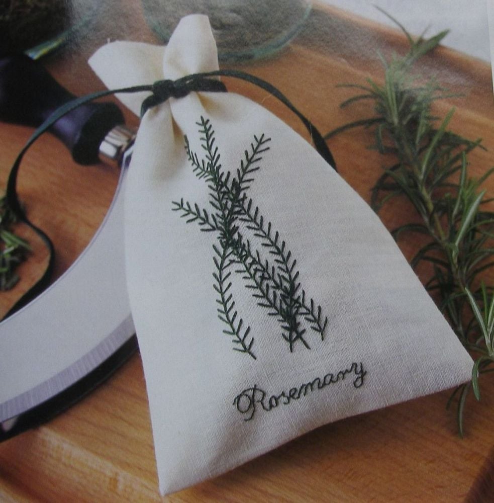 Rosemary Herb Sachet ~ Embroidery Pattern