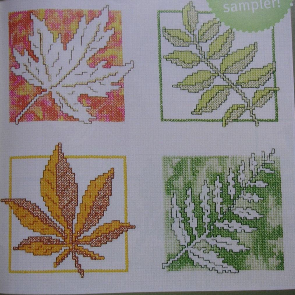 Changing Colours of Autumn Leaves Assisi & Cross Stitch Sampler ~ Cross Sti