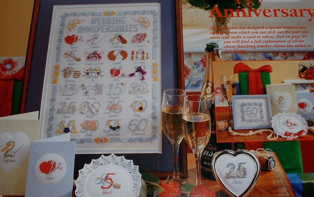 Wedding Anniversary Sampler / Cards ~ Cross Stitch Charts