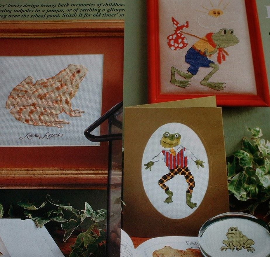 Nature Study & Cartoon Style Frogs ~ Four Cross Stitch Charts