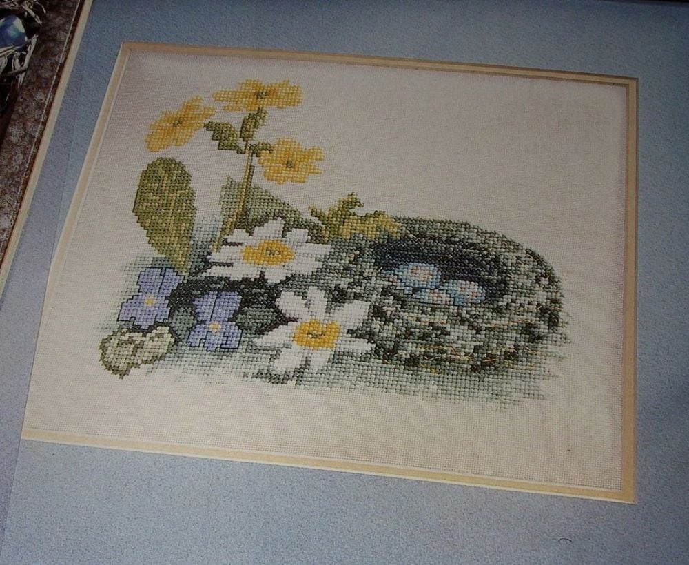 Spring Nest Building ~ Cross Stitch Chart