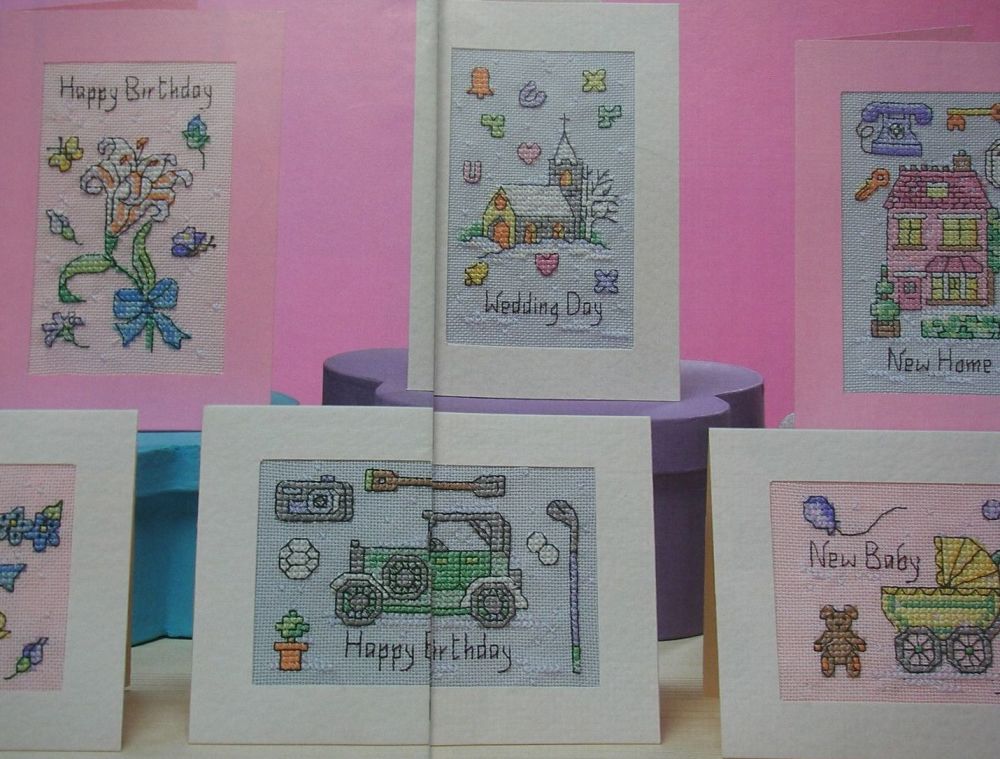 Six Assorted Celebration Cards ~ Cross Stitch Charts