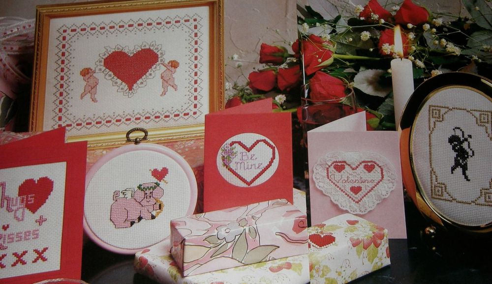 Valentine Hearts Cupid Pig ~ Seven Cross Stitch Charts
