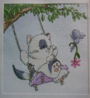 Cat On A Swing ~ Cross Stitch Chart
