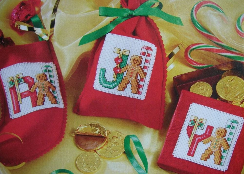 Christmas Gingerbread Man ABC Alphabet ~ Cross Stitch Charts