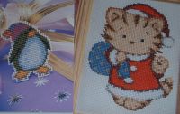 Penguin & Santa Kitten ~ TWO Cross Stitch Charts