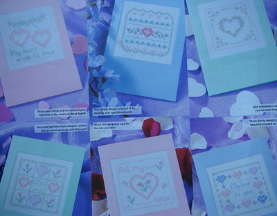 SEVEN Sampler Valentine Cards ~ Cross Stitch Charts