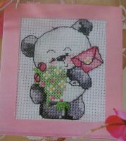 Panda Bear Card ~ Mini Cross Stitch Kit