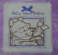 Hello There Friend: Winnie the Pooh & Piglet Card ~ Cross Stitch Kit
