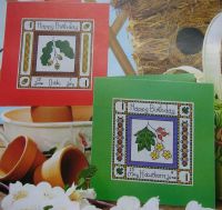 Hawthorn and Oak Celtic Birthday Cards ~ Two Cross Stitch Charts