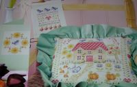 Home Sweet Home Garden Cushion & Cards ~ Cross Stitch Charts