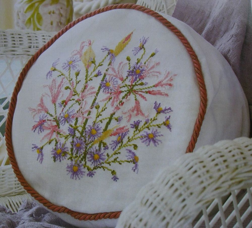 Nerines & Michaelmas Flower Cushion ~ Cross Stitch Chart