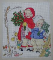 Mabel Lucie Attwell: Walking Through the Forest ~ Cross Stitch Chart
