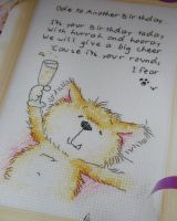 Wordsworth Cat: Ode to Another Birthday ~ Cross Stitch Chart