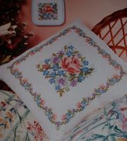 Roses & Forget-Me-Not Cushion & Dolls House Cushion ~ Cross Stitch Chart