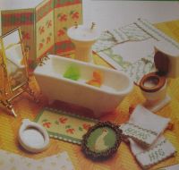 Dolls House Bathroom Accessories ~ Cross Stitch Charts